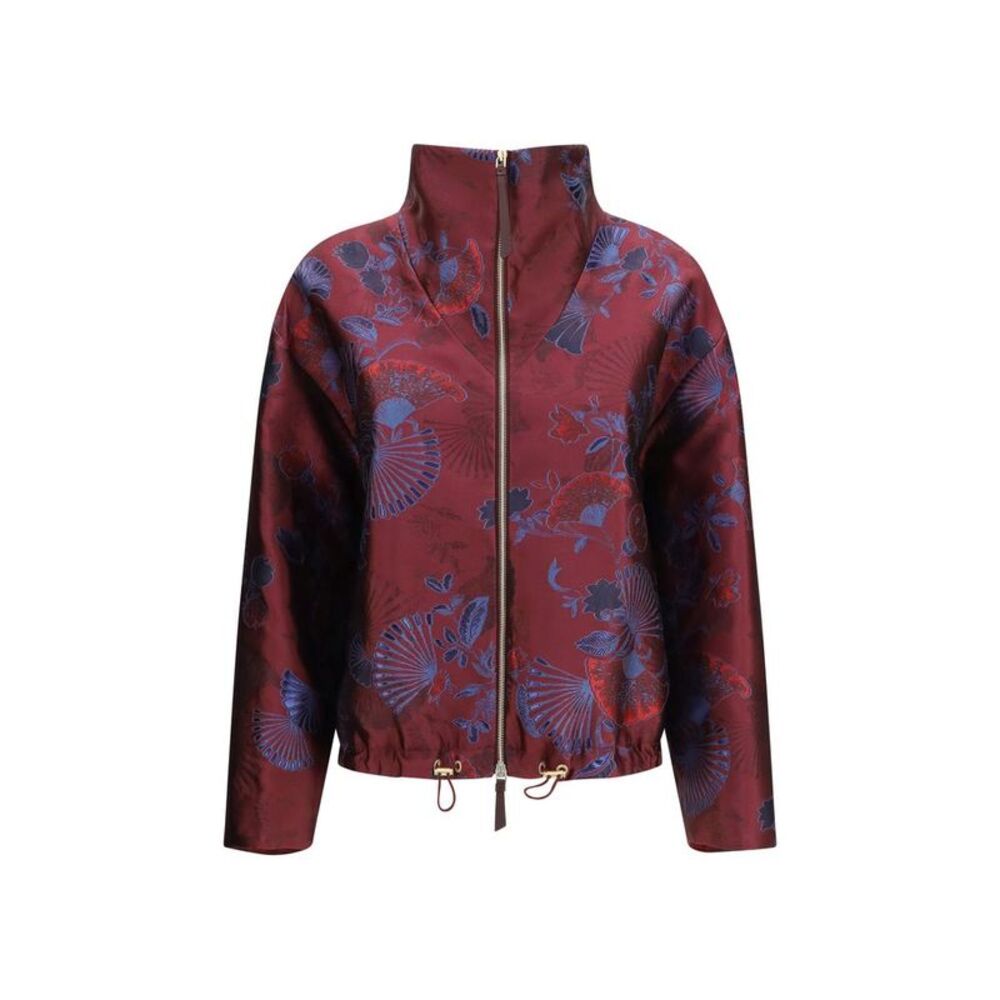 Giorgio Armani Bordeaux Polyester Full-Length Women's Jacket